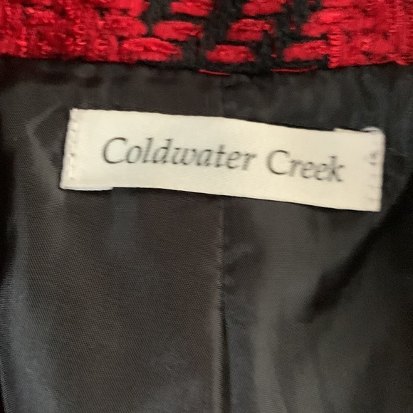 Coldwater Creek red and black checkered jacket. Size 10. - Picture 2 of 9